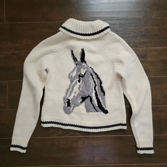 Urban Outfitters BDG Horse Knit Cardigan Women XS Intarsia Country Western Prep - Picture 4 of 7